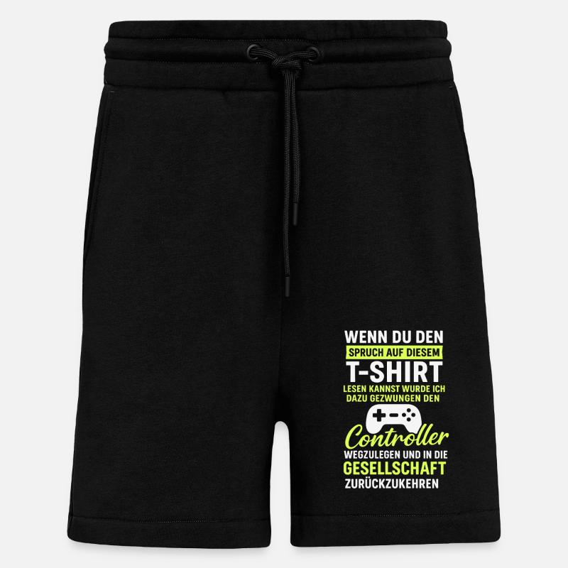 Controller Gaming Saying - Shorts - made by SPREAD - SOLID BLACK