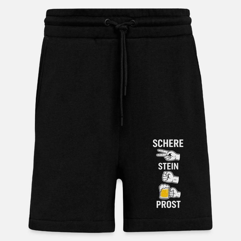 Scissors, stone, cheers - Shorts - made by SPREAD - SOLID BLACK
