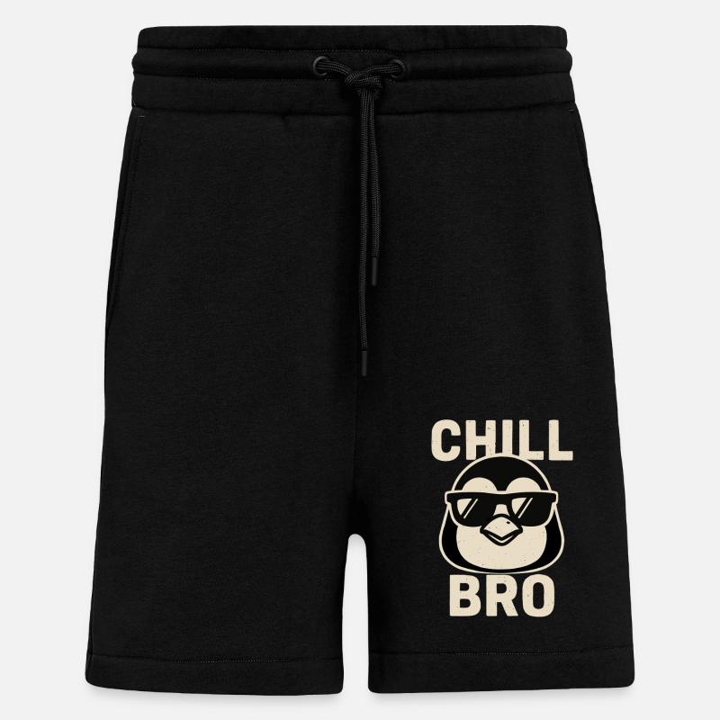 Chill Bro Pingouin - Short bio décontracté fabriqué en UE - SOLID BLACK