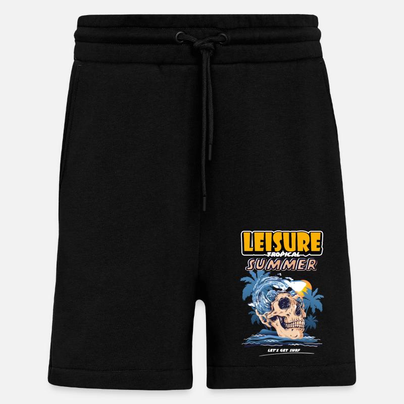 Loisirs Été tropical - Short bio décontracté fabriqué en UE - SOLID BLACK