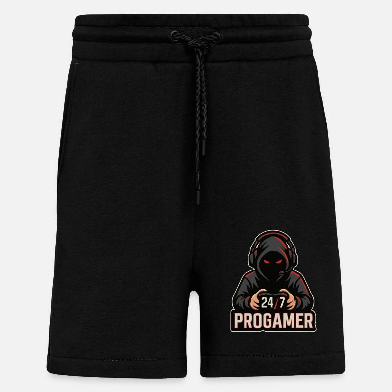24/7 Allzeit Gamer - Shorts - made by SPREAD - SOLID BLACK