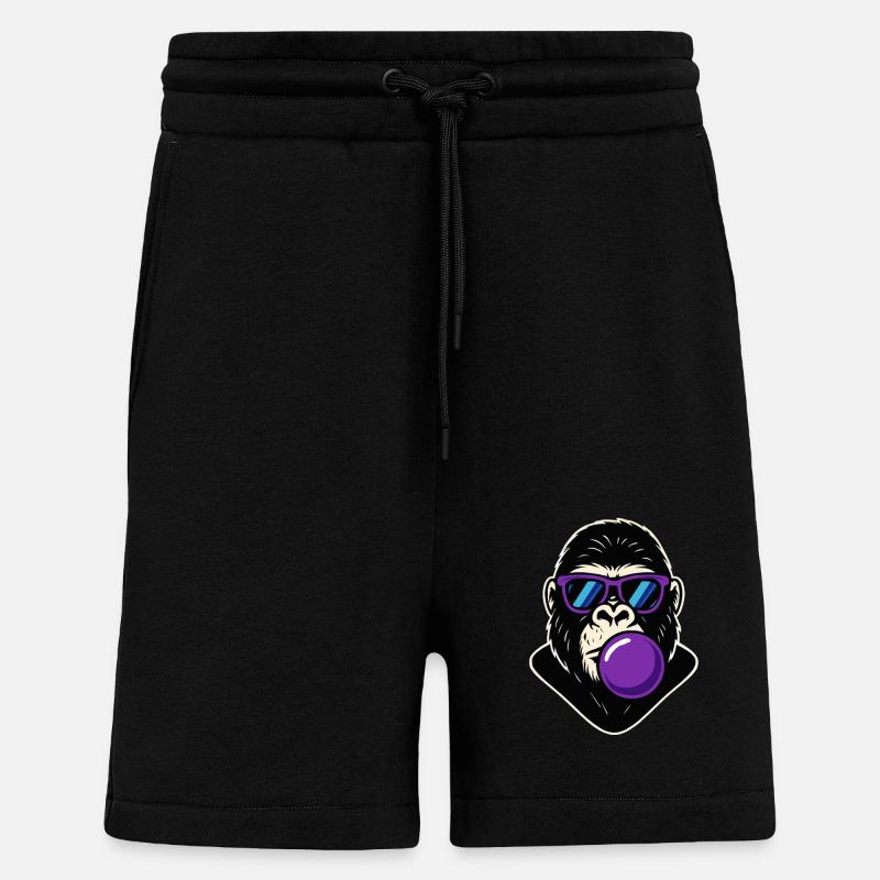 Gorille à bulles - Short bio décontracté fabriqué en UE - SOLID BLACK