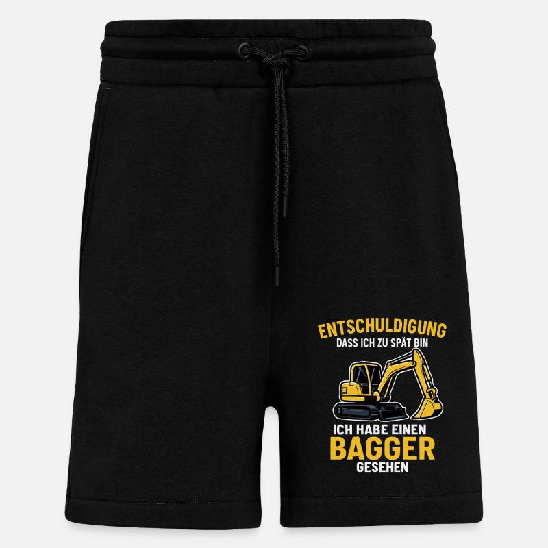 Excavator Saying - Shorts - made by SPREAD - SOLID BLACK