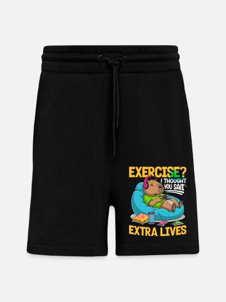 Capybara Gamer Gaming - Shorts - made by SPREAD - SOLID BLACK