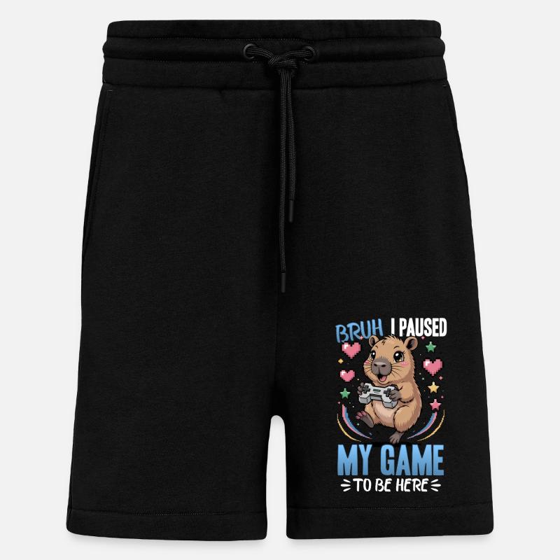 Capybara Gamer Gaming - Short bio décontracté fabriqué en UE - SOLID BLACK