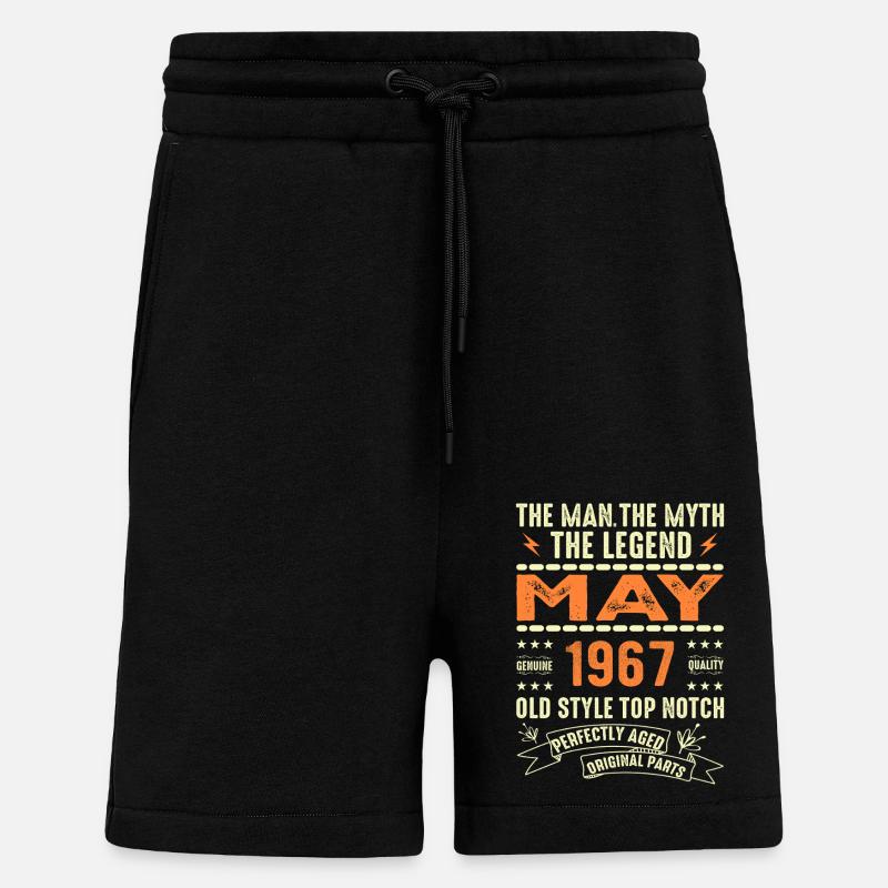 Birthday May 1967 - May 1967 - Shorts - made by SPREAD - SOLID BLACK
