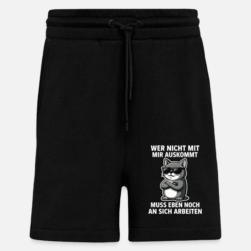 Coole Katze Spruch - Shorts - made by SPREAD - SOLID BLACK