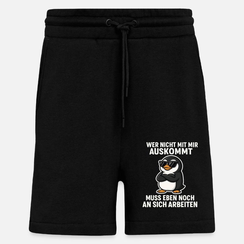 Dicton de pingouin cool - Short bio décontracté fabriqué en UE - SOLID BLACK