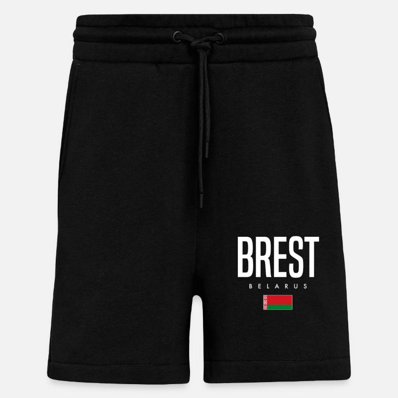 Brest, Biélorussie, Weißrussland - Short bio décontracté fabriqué en UE - SOLID BLACK