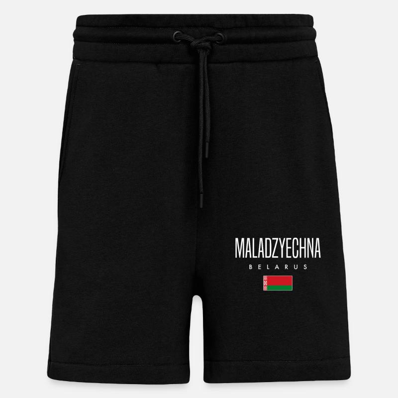 Maladzyechna, Biélorussie, Biélorussie - Short bio décontracté fabriqué en UE - SOLID BLACK