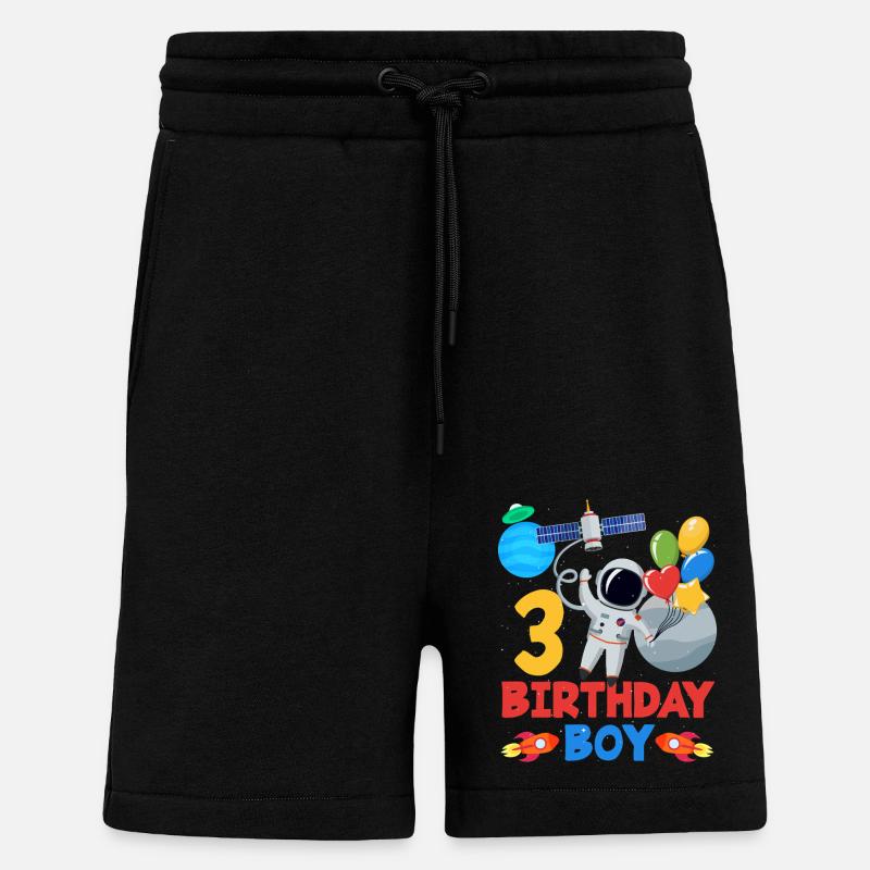 Astronaute Aventure Anniversaire Garçon Design - Short bio décontracté fabriqué en UE - SOLID BLACK