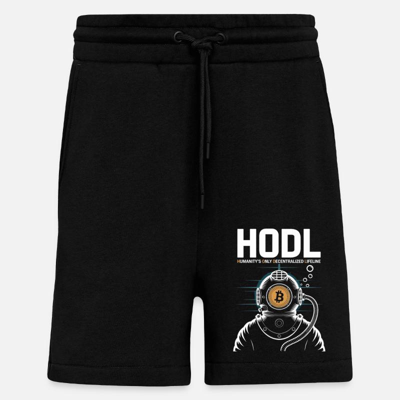 Le bitcoin - Short bio décontracté fabriqué en UE - SOLID BLACK