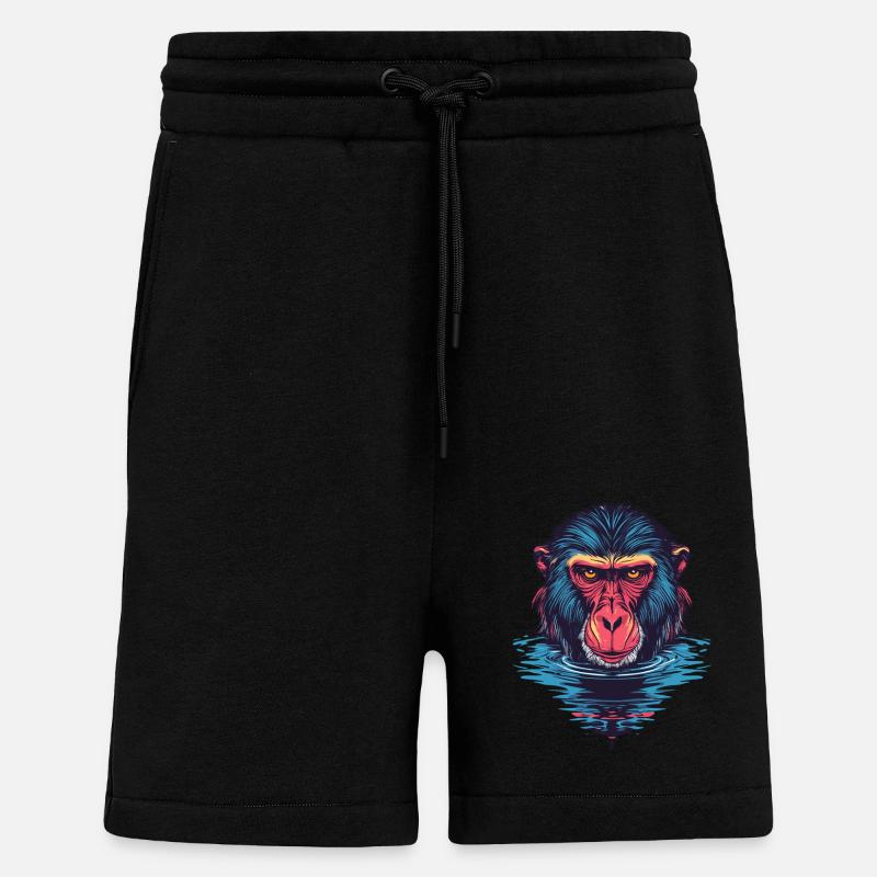 Mandrill Affe im Wasser - Shorts - made by SPREAD - SOLID BLACK