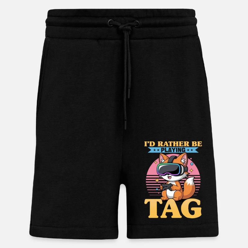 Gaming Fox VR Gamer - Short bio décontracté fabriqué en UE - SOLID BLACK
