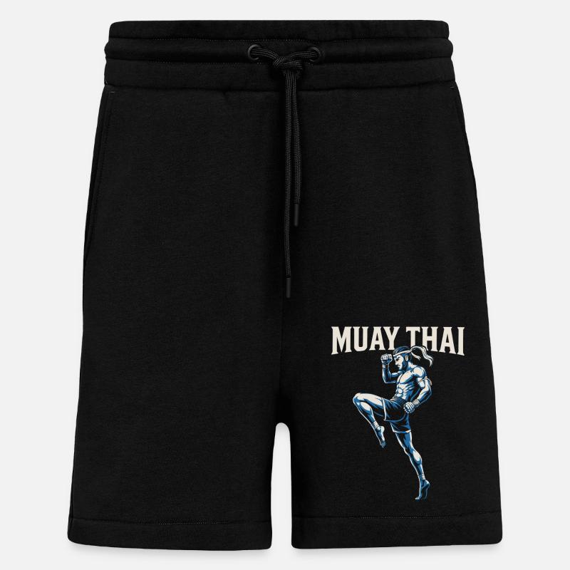 Boxe Muay Thai - Short bio décontracté fabriqué en UE - SOLID BLACK
