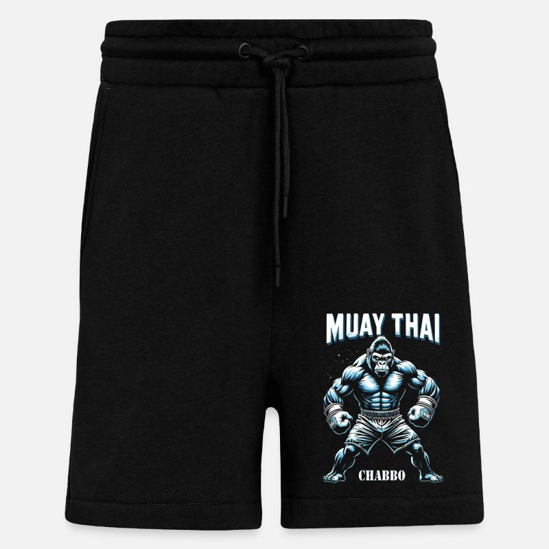 Muay Thai Boxing - Shorts - made by SPREAD - SOLID BLACK