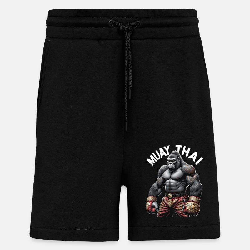 Boxe Muay Thai - Short bio décontracté fabriqué en UE - SOLID BLACK