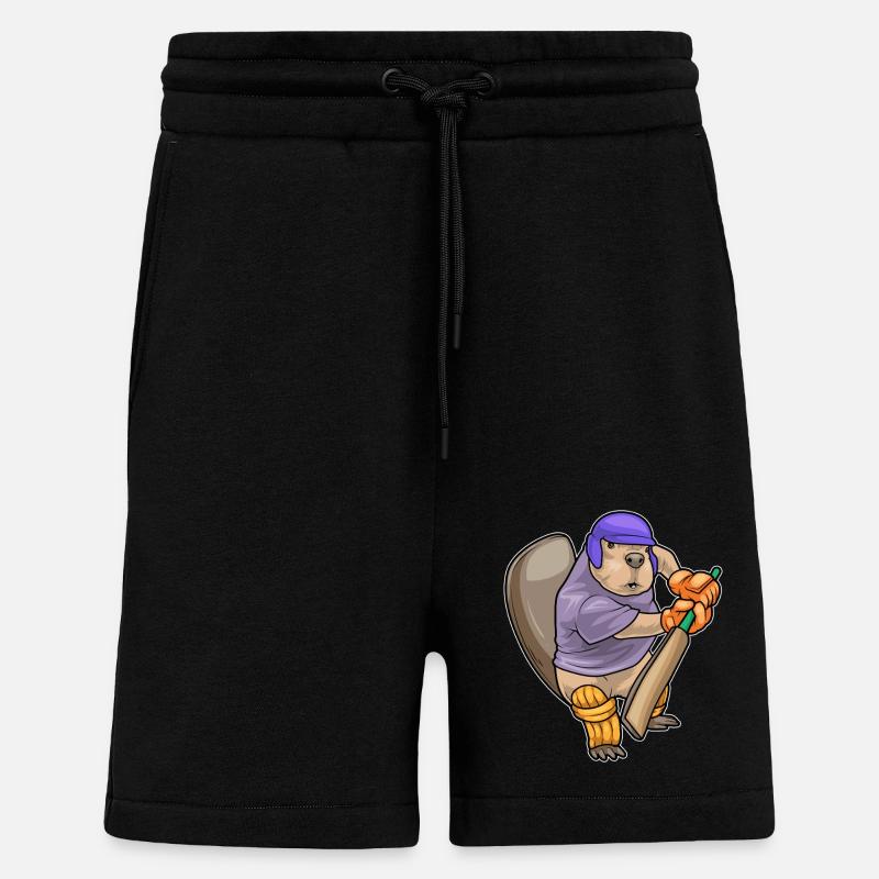 Beaver Cricket Batte de cricket - Short bio décontracté fabriqué en UE - SOLID BLACK