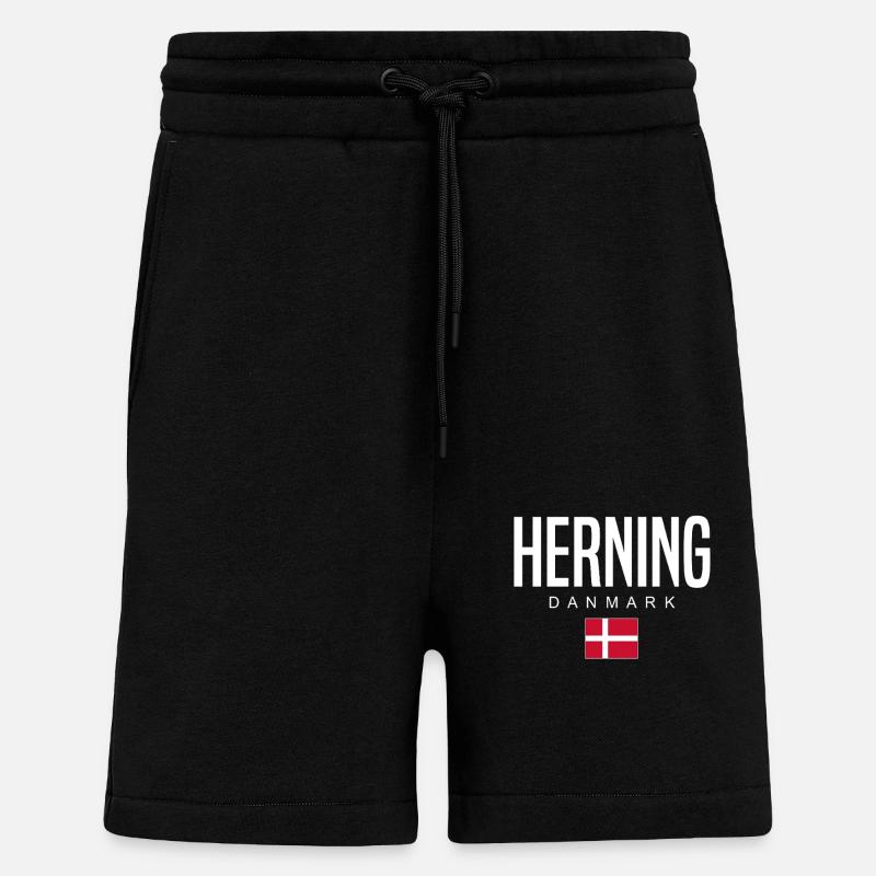 Herning, Danemark - Short bio décontracté fabriqué en UE - SOLID BLACK