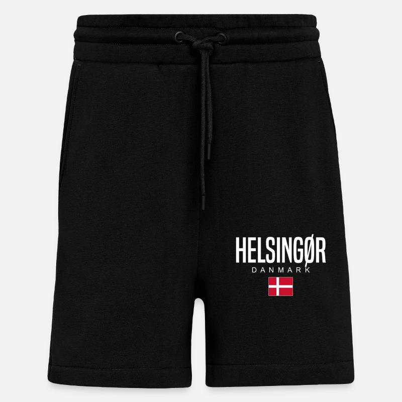 Elsinore, Danemark - Short bio décontracté fabriqué en UE - SOLID BLACK