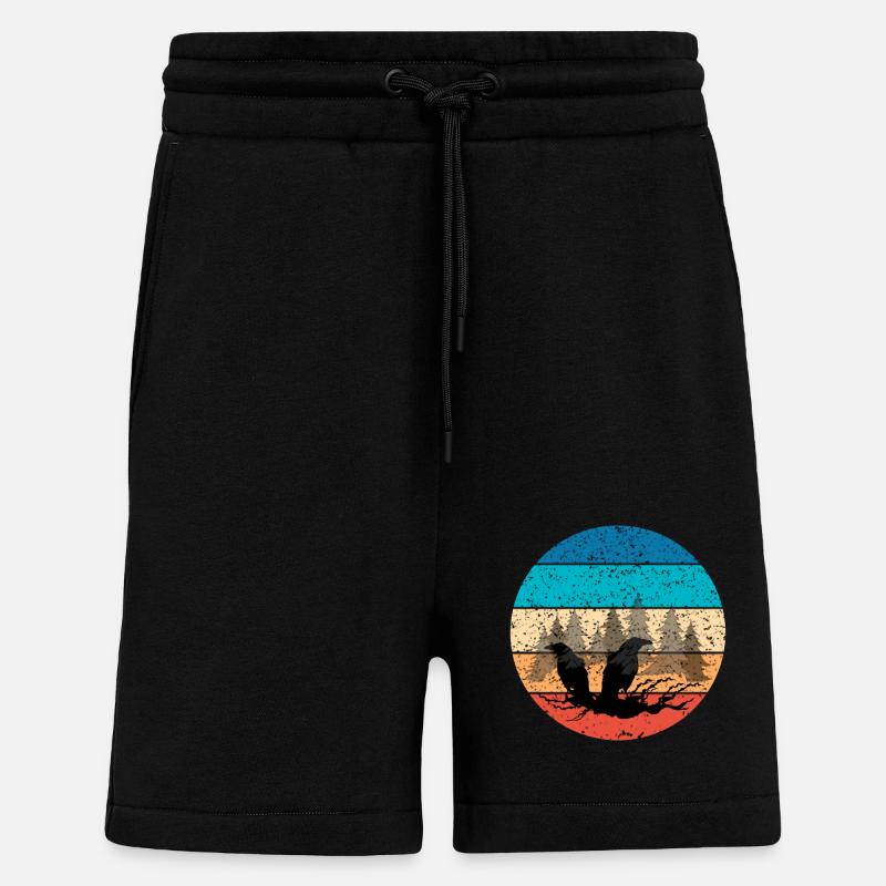 Corbeaux - Short bio décontracté fabriqué en UE - SOLID BLACK