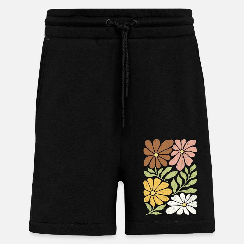 Wildblumen Boho - Shorts - made by SPREAD - SOLID BLACK