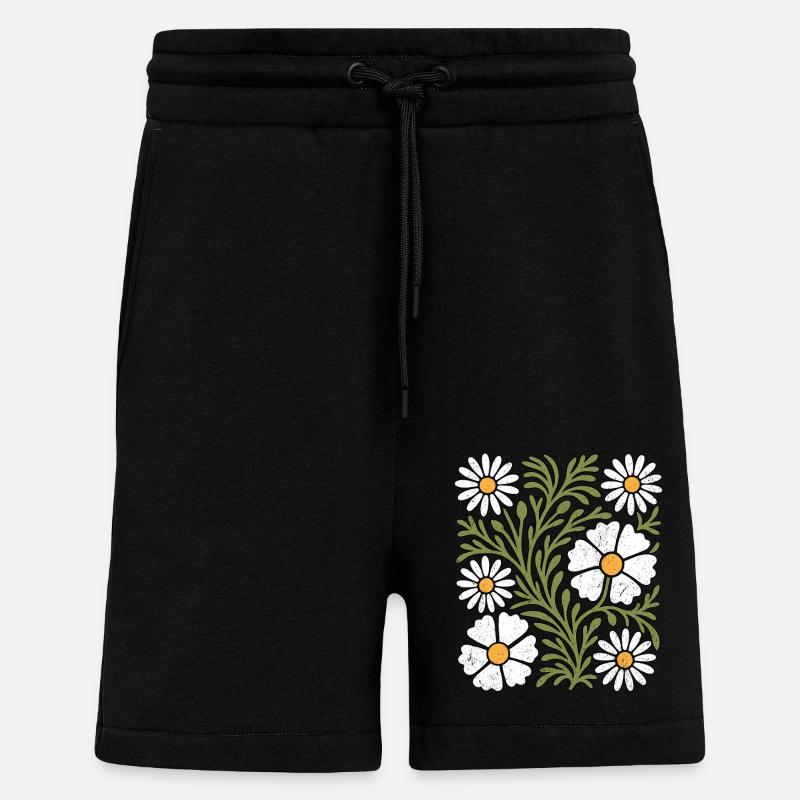 Boho Gänseblümchen - Shorts - made by SPREAD - SOLID BLACK