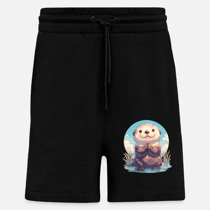 Loutre de mer - Short bio décontracté fabriqué en UE - SOLID BLACK