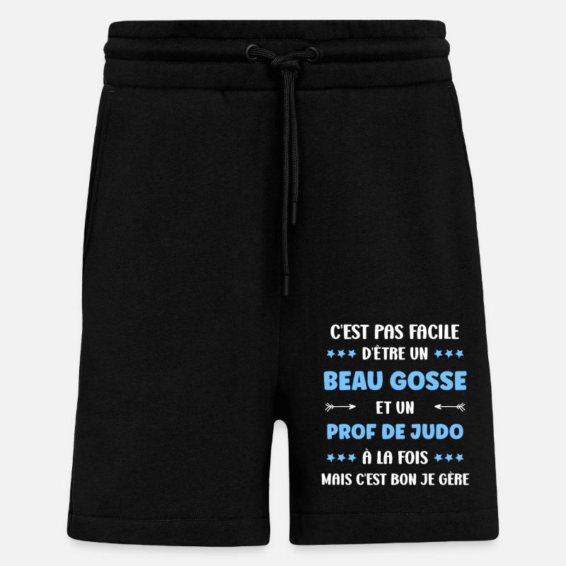 Prof de judo - Short bio décontracté fabriqué en UE - SOLID BLACK