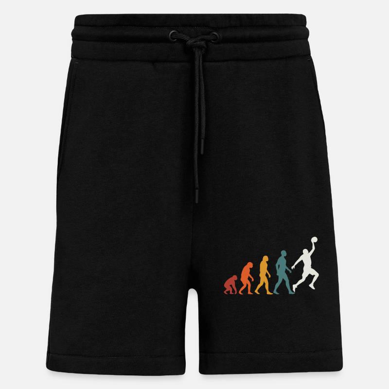 Evolution Basketball Basketball - Short bio décontracté fabriqué en UE - SOLID BLACK