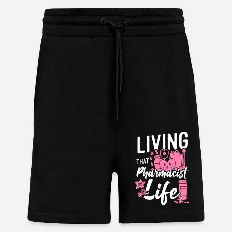 Technicien en pharmacie - Short bio décontracté fabriqué en UE - SOLID BLACK