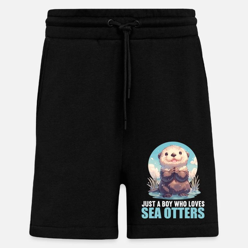 Loutre de mer - Short bio décontracté fabriqué en UE - SOLID BLACK