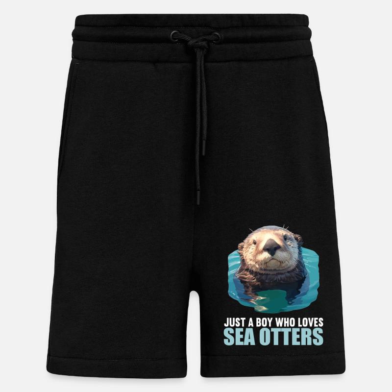 Loutre de mer - Short bio décontracté fabriqué en UE - SOLID BLACK