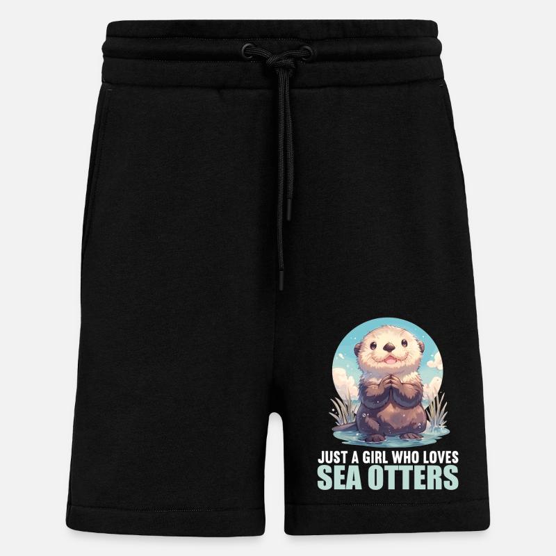 Loutre de mer - Short bio décontracté fabriqué en UE - SOLID BLACK