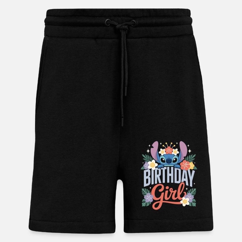 Fille d’anniversaire axolotl - Short bio décontracté fabriqué en UE - SOLID BLACK