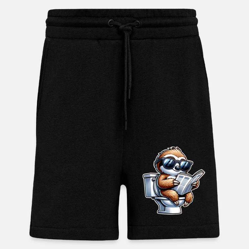 Faultier Toilette Zeitung - Shorts - made by SPREAD - SOLID BLACK