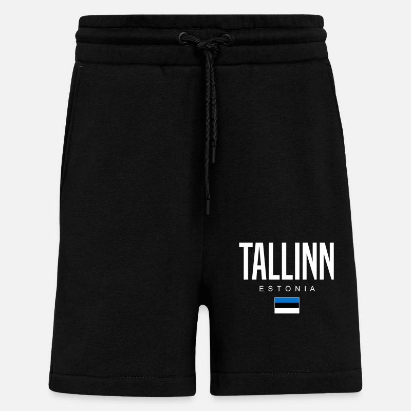 Tallinn, Estonie - Short bio décontracté fabriqué en UE - SOLID BLACK