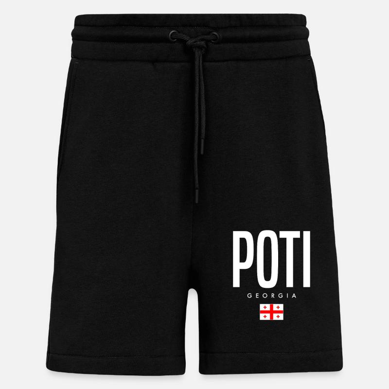 Poti, Géorgie - Short bio décontracté fabriqué en UE - SOLID BLACK