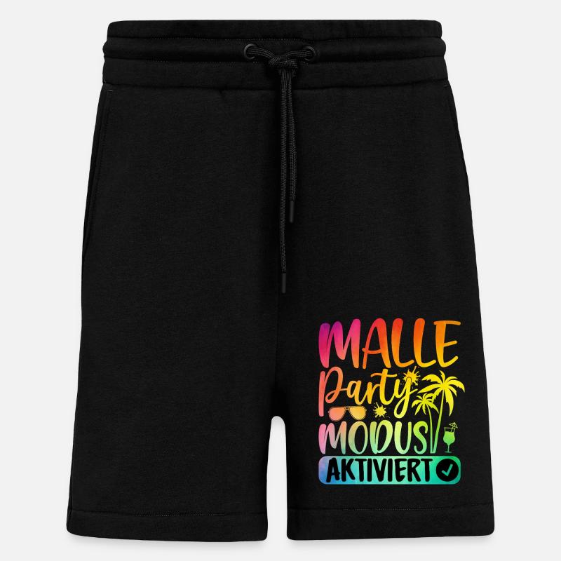 Mode Malle Party activé - Short bio décontracté fabriqué en UE - SOLID BLACK