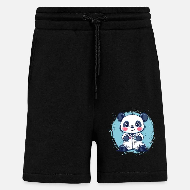Panda in Doktorrobe - Shorts - made by SPREAD - SOLID BLACK