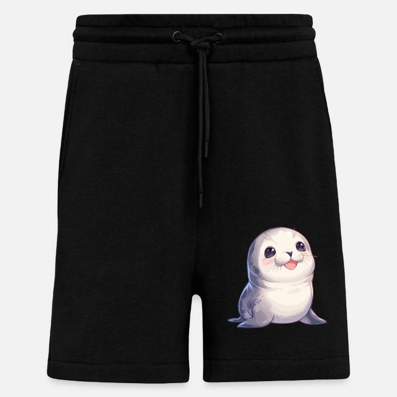 Joints, Phoque - Short bio décontracté fabriqué en UE - SOLID BLACK