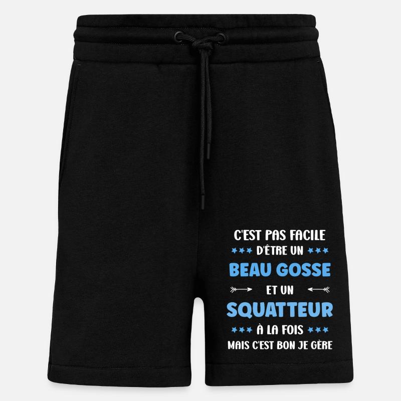 squatteur - Short bio décontracté fabriqué en UE - SOLID BLACK