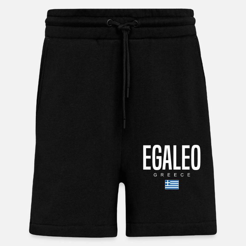 Egaleo, Grèce - Short bio décontracté fabriqué en UE - SOLID BLACK