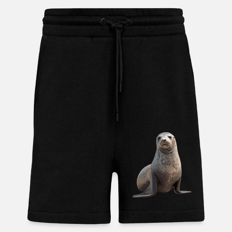 Joints, Phoque - Short bio décontracté fabriqué en UE - SOLID BLACK