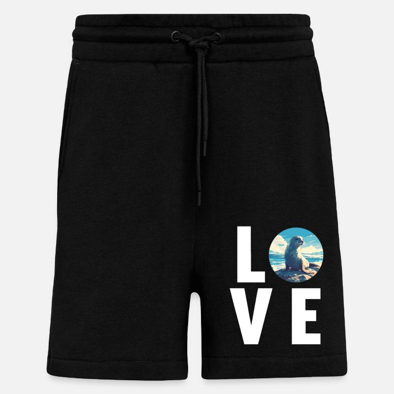 Joints, Phoque - Short bio décontracté fabriqué en UE - SOLID BLACK