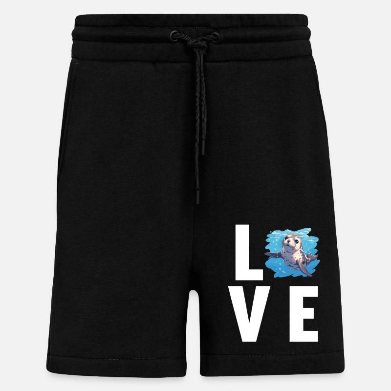 Joints, Phoque - Short bio décontracté fabriqué en UE - SOLID BLACK