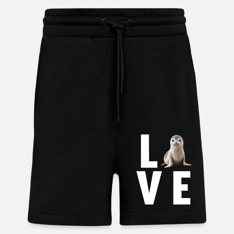 Joints, Phoque - Short bio décontracté fabriqué en UE - SOLID BLACK