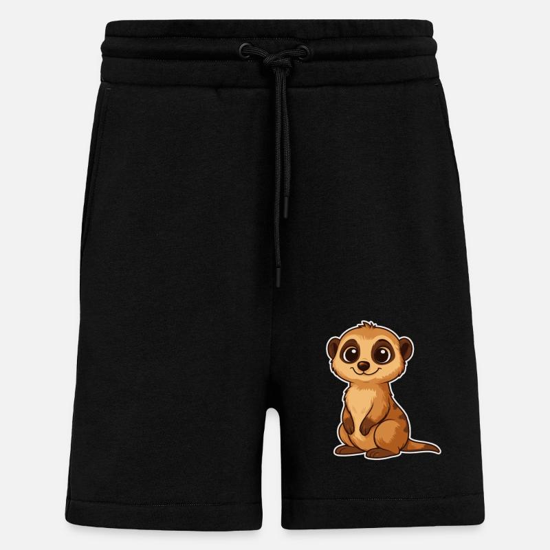Süßes Erdmännchen Cartoon - Shorts - made by SPREAD - SOLID BLACK