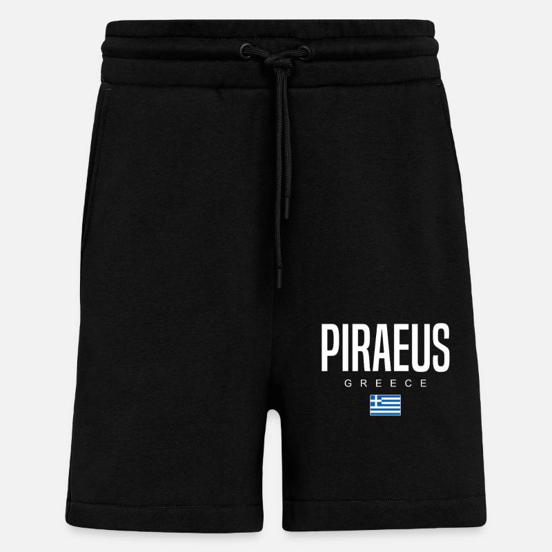 Piraeus, Greece - Shorts - made by SPREAD - SOLID BLACK