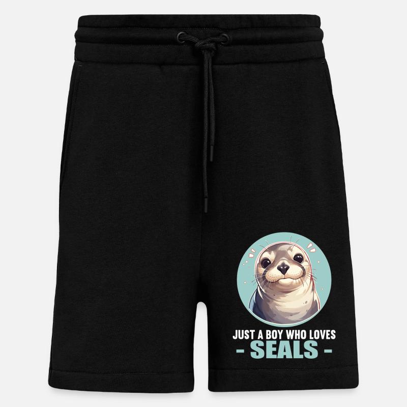 Joints, Phoque - Short bio décontracté fabriqué en UE - SOLID BLACK